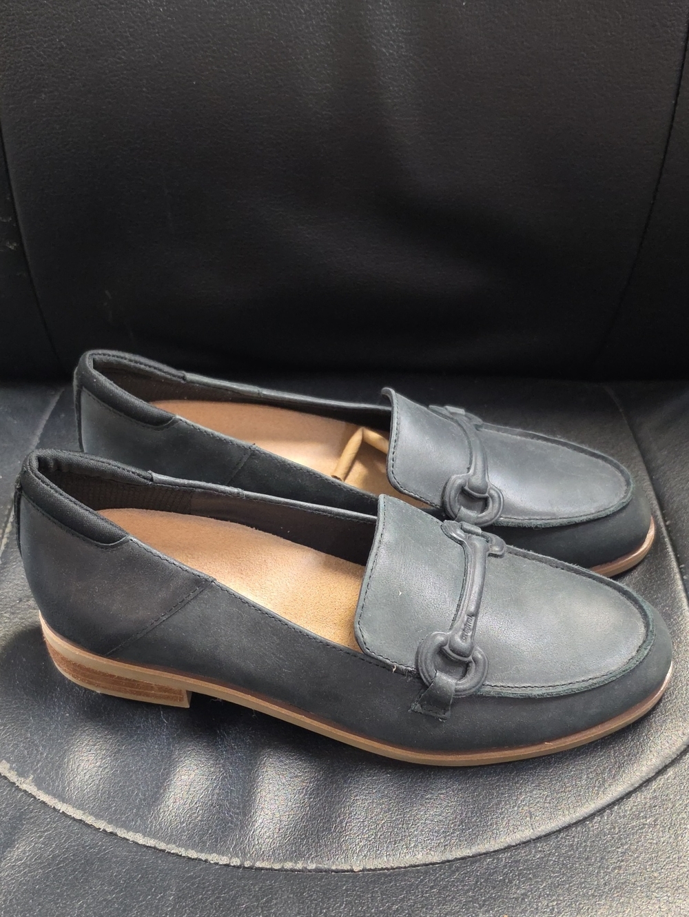 Dr. Scholl's Black Slip-On Loafers with Bit Detail